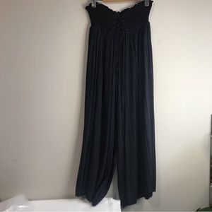 Mystic black vintage electric pleats wide leg pants size Large